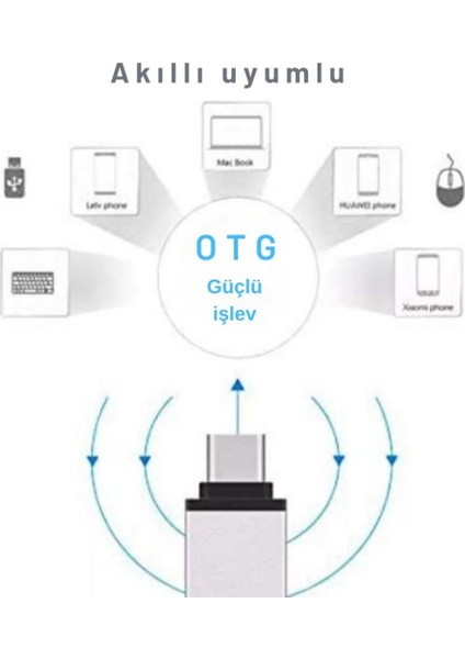 Alüminyum Type C Usb 3.1 To Usb 3.0 Dönüştürücü Otg Çevirici Adaptör