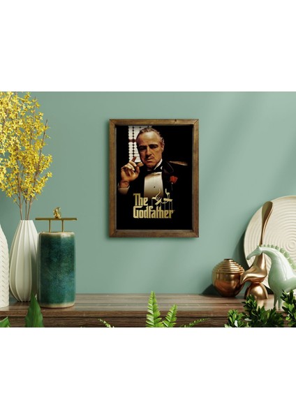 Gift Godfather Baba Tasarımlı Doğal Masif Ahşap Çerçeveli Tablo-4