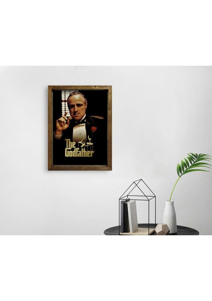 Gift Godfather Baba Tasarımlı Doğal Masif Ahşap Çerçeveli Tablo-4