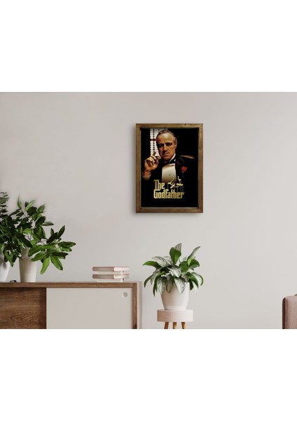Gift Godfather Baba Tasarımlı Doğal Masif Ahşap Çerçeveli Tablo-4