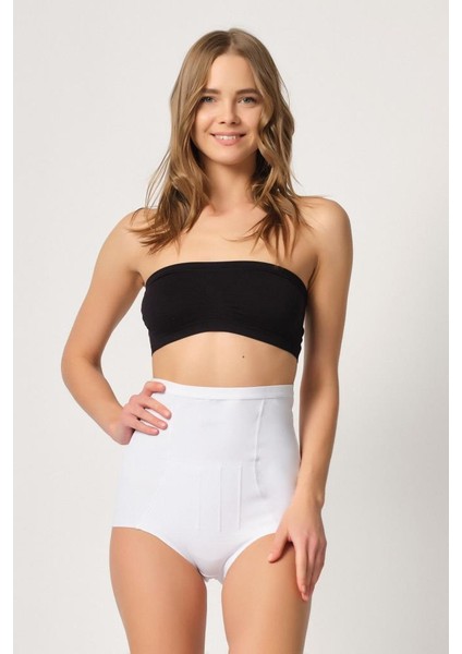 2931 Kadın Göbek Balen Destekli Slip Korse Ten