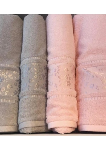 Camellia Gri-Pembe Best Havlu Set