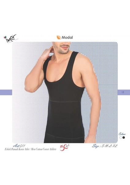 511 Erkek Body Korse Atlet Black