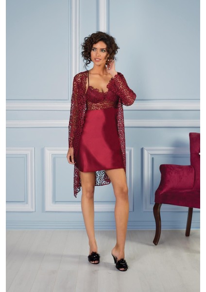 6125 6lı Saten Set Bordo fiyatları