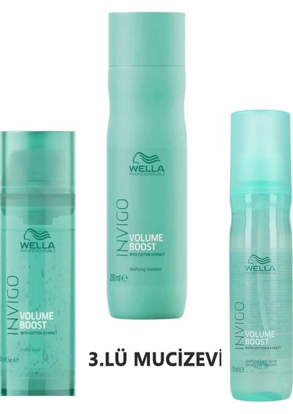 Invigo Volume Shampoo 250 ml Volume Boost Spray 150 ml Volume Boost Crystal Maske 145 ml