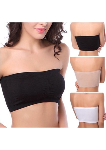 Normbra 3 Adet Dikişsiz Straplez Sütyen Sütyen Seti Siyah-Beyaz-Ten 3 Renk Tek Pakette modelleri