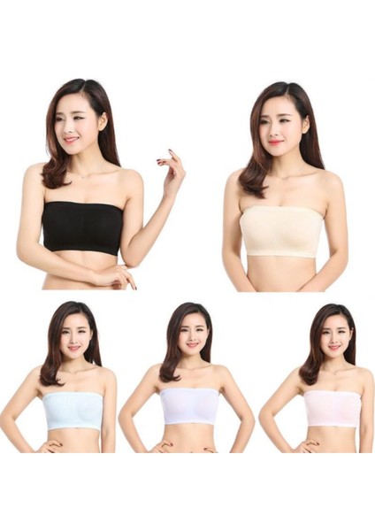 Normbra 3 Adet Dikişsiz Straplez Sütyen Sütyen Seti Siyah-Beyaz-Ten 3 Renk Tek Pakette indirimleri