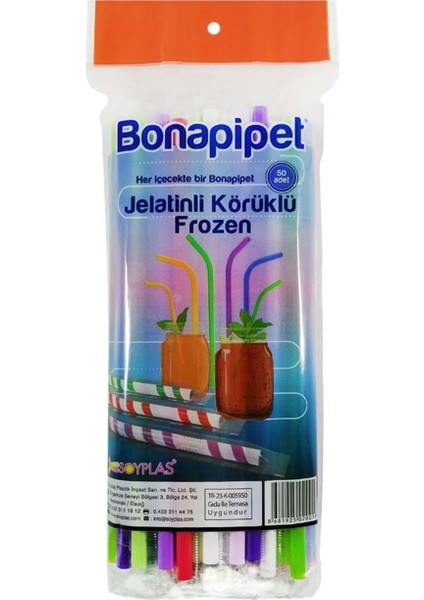 Ambalaj Pazarı Plastik Jelatinli Körüklü Frozen Pipet - 50'li