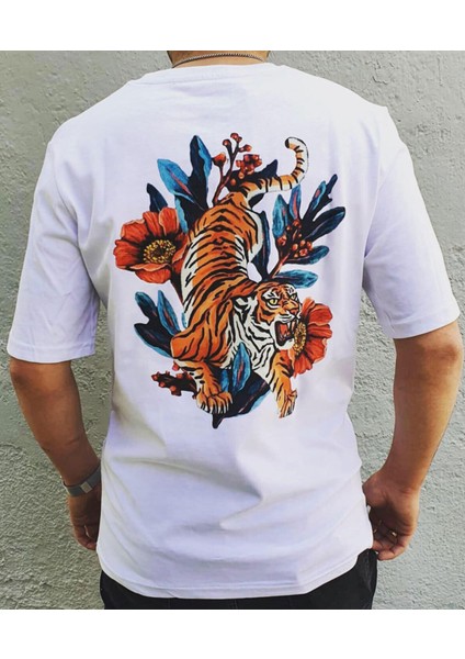 Kaplan Baskılı Oversize T-Shirt