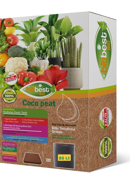 Cocopeat 85 lt Sıkıştırılmış Hindistan Cevizi Torfu Bitki Toprağı Alternatifi