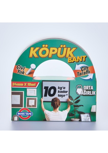 Boss Tape Solvent Akrilik Köpük Aksesuar Montaj Bandı 24MMX10M