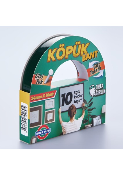 Boss Tape Solvent Akrilik Köpük Aksesuar Montaj Bandı 24MMX10M