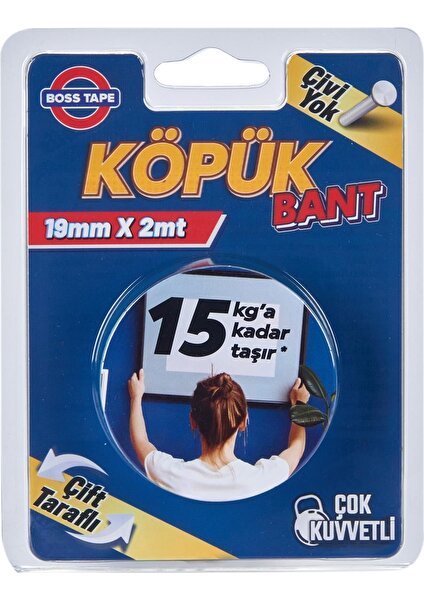 Boss Tape Solvent Akrilik Köpük Aksesuar Montaj Bandı