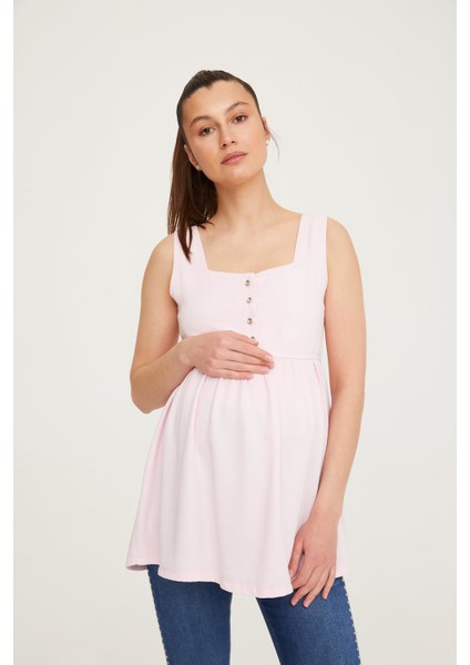 VAV1075-0001 Cepsiz Bol Kesim Pembe Hamile Tunik fırsatları