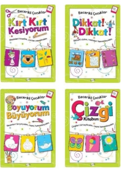 Kukla Becerikli Çocuklar Etkinlik Seti 4+ Yaş 4 Kitap