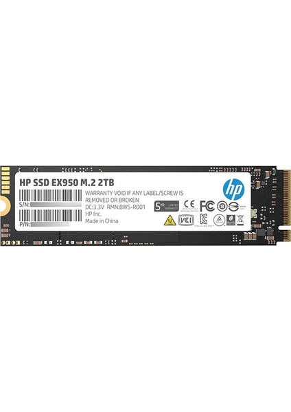 Hp 5MS24AA EX950 2TB 3200/3000/MB/s Okuma Yazma Hızı 3D NAND M.2 PCIe NVMe SSD