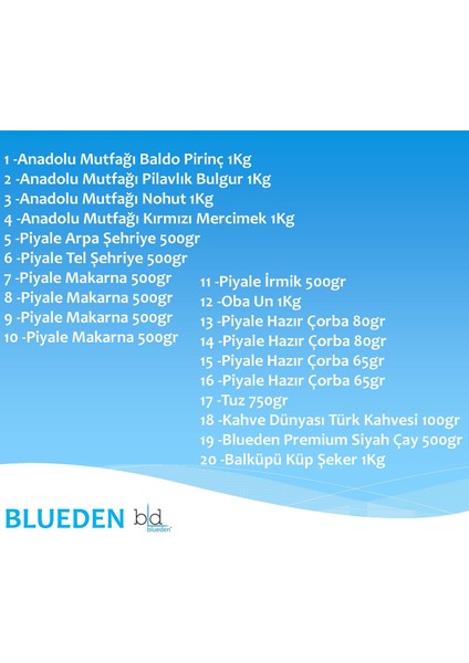 Kurban Kumanya Yardım Erzak Kolisi 20 Parça 4 Nolu Paket