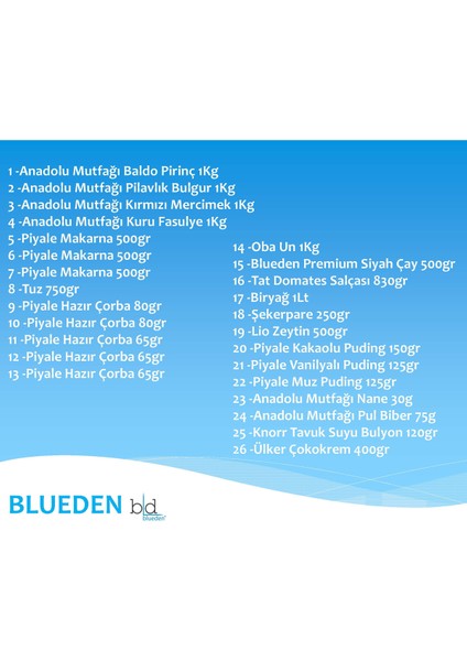 Kurban Kumanya Yardım Erzak Kolisi 26 Parça 11 Nolu Paket fiyatları