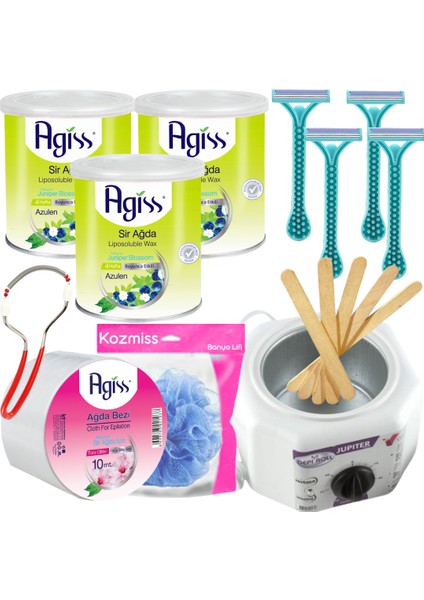 s Azulen Konserve Sir Ağda 240 ml + Ağda Makinesi 9'lu Set