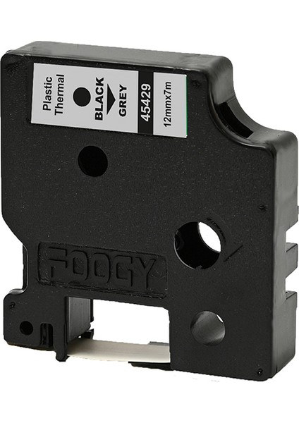 Dymo D1 Etiket Muadili Plastik Thermal 12 mm 7 mt Gri Siyah