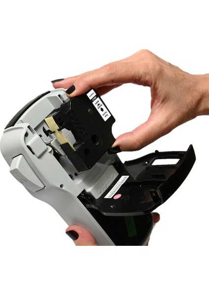 Dymo D1 Etiket Muadili Plastik Thermal 12 mm 7 mt Gri Siyah modelleri