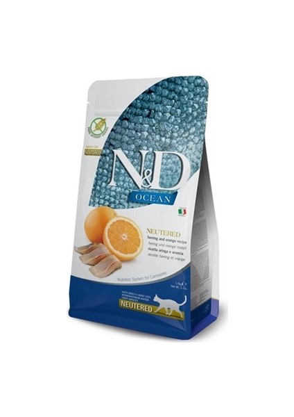 Nd Ocean Tahılsız Ringa Balığı ve Portakallı Kısır Kedi Maması 5 kg