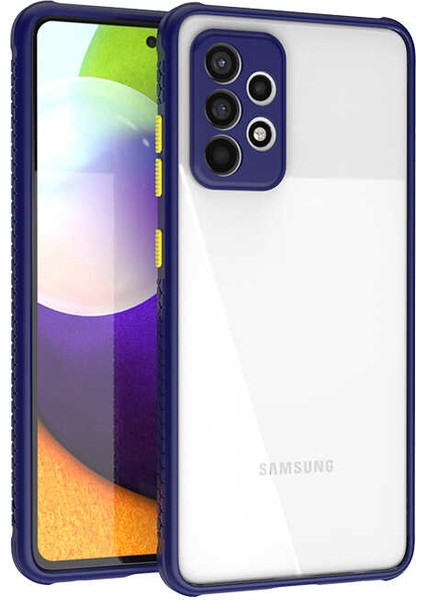 noktaks - Samsung Galaxy A52 - Kılıf ​​Arkası Şeffaf Sert Kaff Kapak - Lacivert - T16909