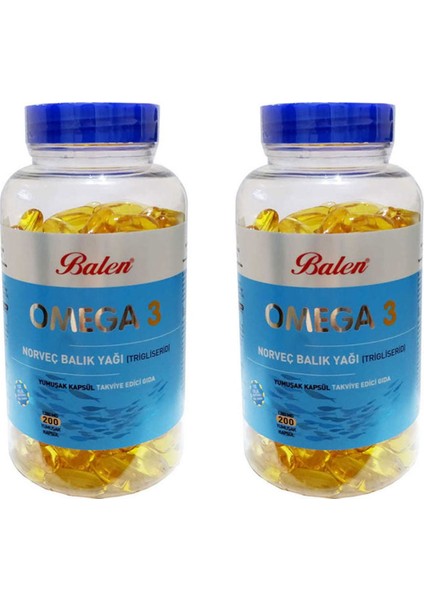 Omega 3 Norveç Balık Yağı 1380 Mg 200 Kapsül x 2 Adet