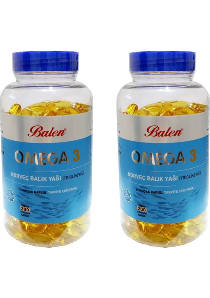 Omega 3 Norveç Balık Yağı 1380 Mg 200 Kapsül x 2 Adet