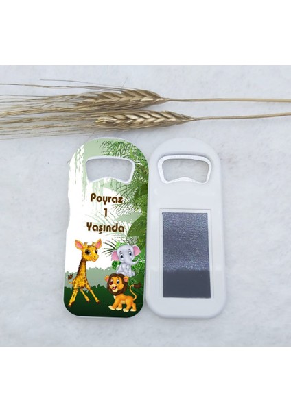 15 Adet Sevimli Hayvanlar Temalı Uzun Açacak Magnet 4,5X10,5 cm Uv Doğum Günü Liği Safari Temalı Açacak Magnet