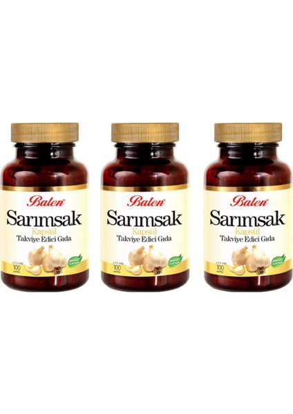Sarımsak Kapsül 375 mg 100 Kapsül x 3 Adet
