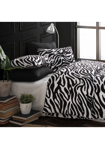 Cote Blanc Zebra  Pamuk Ranforce Tek Kişilik Nevresim Takımı 160X220