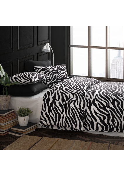 Cote Blanc Zebra  Pamuk Ranforce Tek Kişilik Nevresim Takımı 160X220