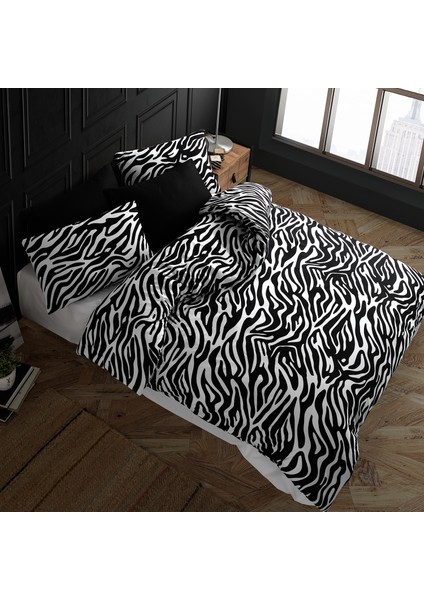 Cote Blanc Zebra  Pamuk Ranforce Tek Kişilik Nevresim Takımı 160X220