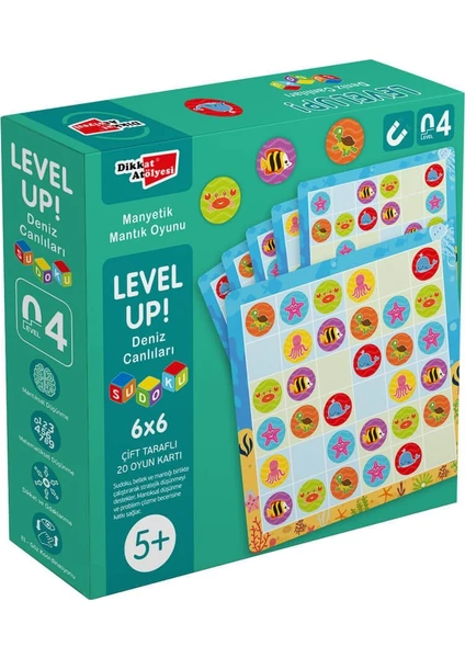 Dikkat Atölyesi Yayınları Levelup! 4 - Deniz Canlıları Sudoku