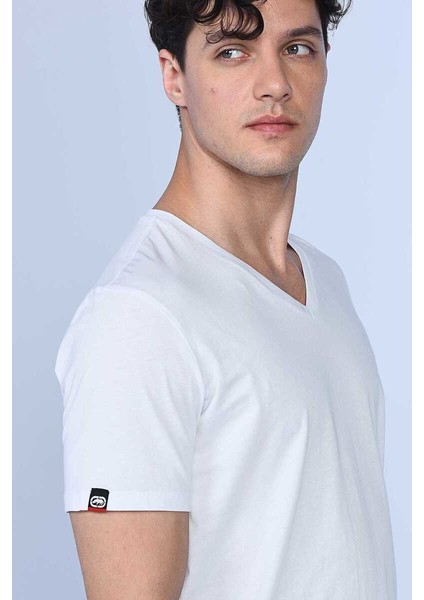 Ecko Unltd Forester Beyaz Erkek V Yaka Tshirt