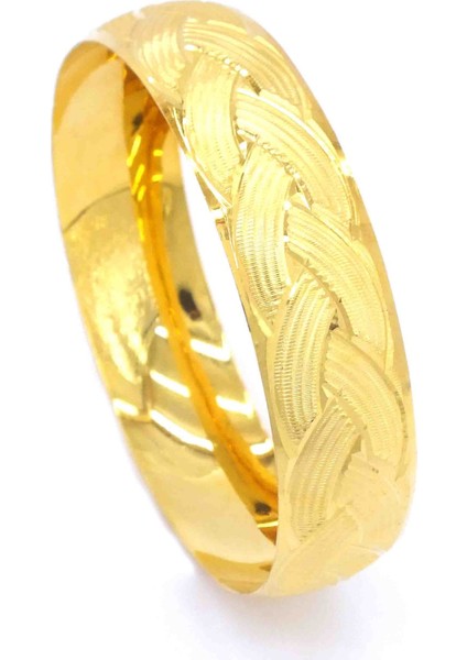 Altın Kaplama Örgü Model Bilezik 1.5 cm