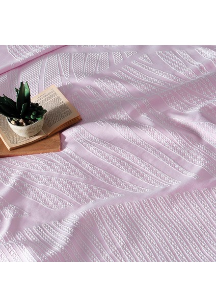 Beverly Pembe Tek Kişilik Jakarlı Pike Takımı