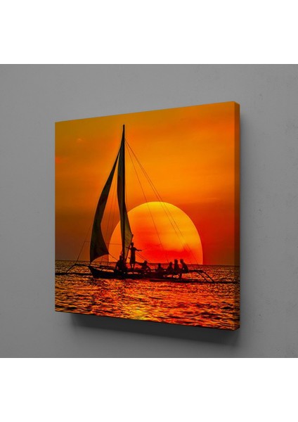 Gün Batımı Tekne 80 x 80 cm
