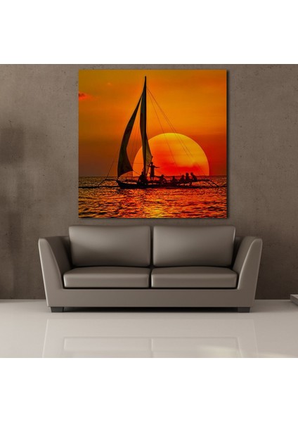 Gün Batımı Tekne 80 x 80 cm