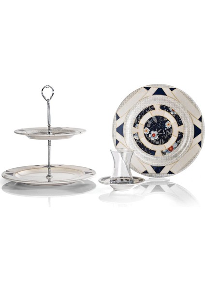 Glory Pasta Servis Seti -19 Prç.-Lacivert