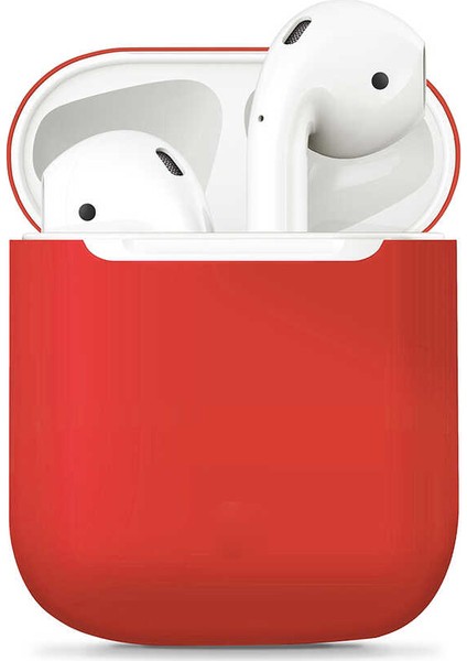 - Apple Airpods - Kılıf Darbelere Karşı Dayanıklı Koruyucu Silikon Kılıf Airbag 13 - Kırmızı