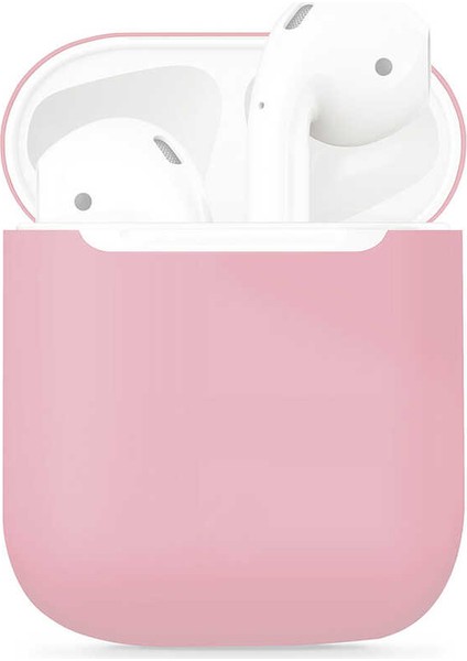 - Apple Airpods - Kılıf Darbelere Karşı Dayanıklı Koruyucu Silikon Kılıf Airbag 13 - Pembe