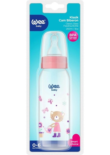 Cam Biberon 250 ml Pembe