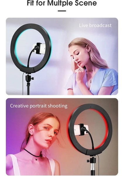 Ring Light LED Sürekli Işık Youtube Tiktok Canlı Yayın Light Kuaför Işığı 210cm Ayaklı Tripod- 10"