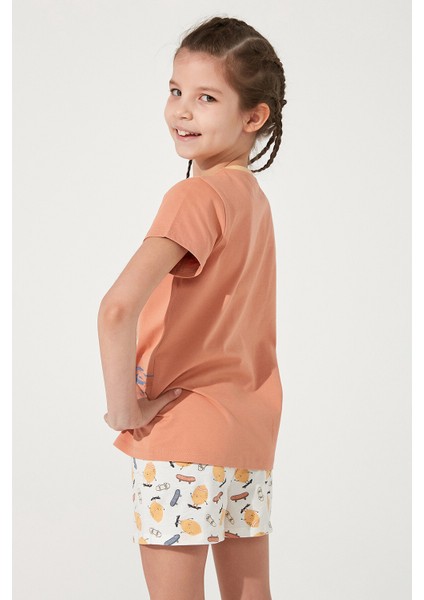 Çok Renkli Kız Çocuk Ficus Vitamin 2li Pijama Takımı