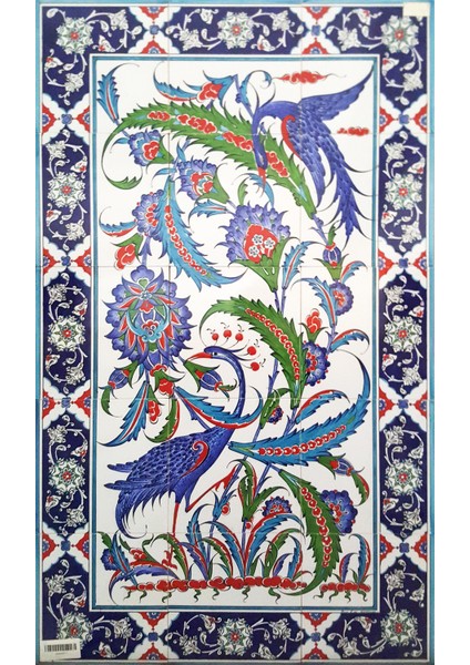 - 60*100 Cm. El Dekoru Kütahya Çini Pano