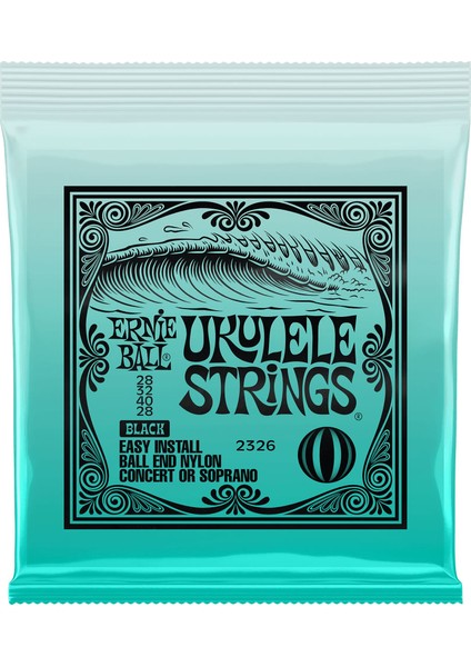 Ernie Ball P02326 Ukulele Ball End Nylon Strings Black Ukulele Teli