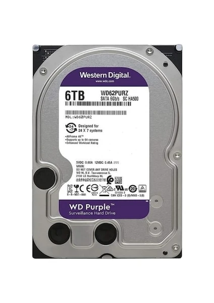 Wd Purple 3,5'' 6tb 64MB 5400RPM 62PURZ