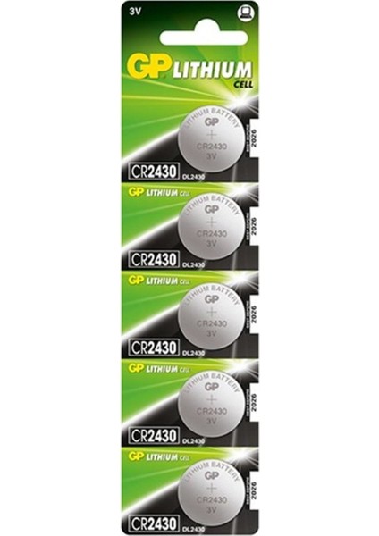 Pil Düğme 3V 2430 Lityum 5'li Paket Gp CR-2430
